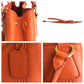 PRADA Tote Bag leather Orange Tote Bag Shoulder Bag 2way Vittero Women Used Authentic