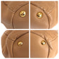 PRADA Shoulder Bag leather Beige Gold Metal