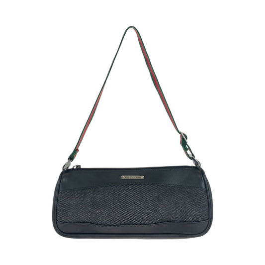 GUCCI Handbag 92320 Canvas, Leather Black SilverMetal Handbag accessory pouch Sherry line Women Used Authentic