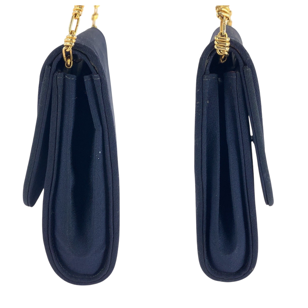 GUCCI Shoulder Bag canvas Navy Gold Metal ChainShoulder Bag Shoulder Old Gucci Women Used Authentic