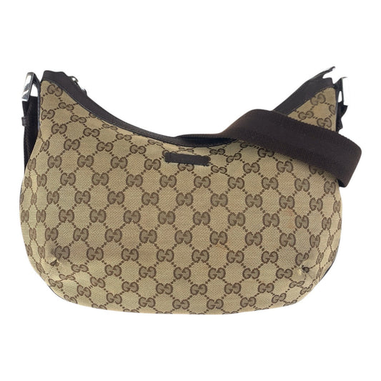 GUCCI Shoulder Bag 181092 GG canvas, leather Beige brown Shoulder Bag Messenger bag Women Used Authentic