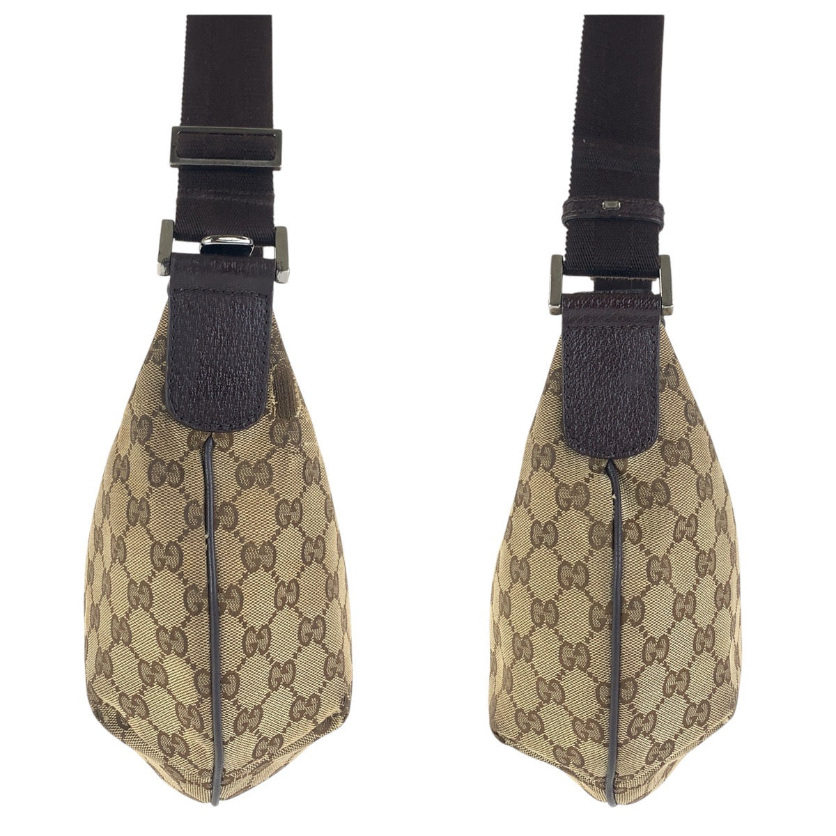 GUCCI Shoulder Bag 181092 GG canvas, leather Beige brown Shoulder Bag Messenger bag Women Used Authentic