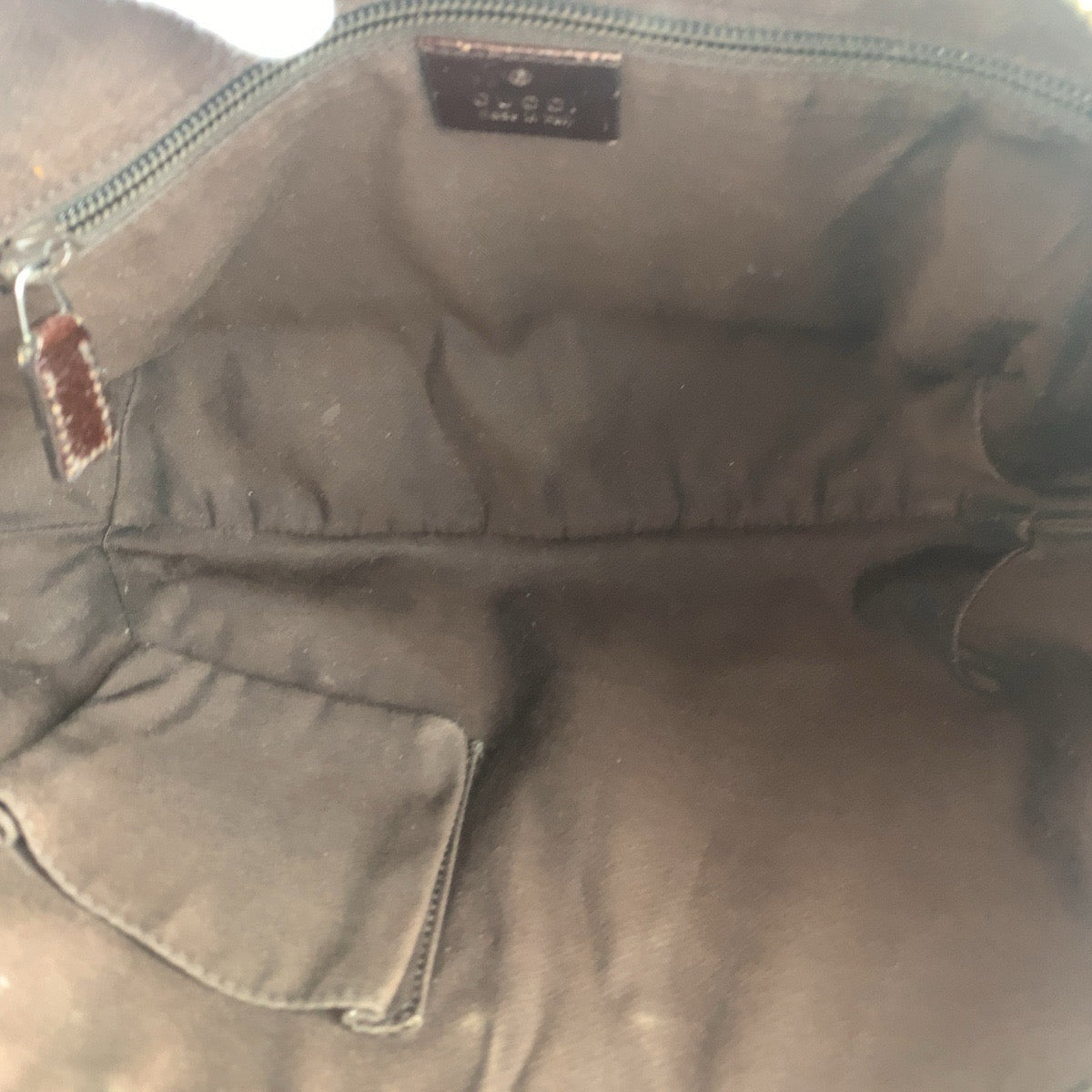 GUCCI Shoulder Bag 181092 GG canvas, leather Beige brown Shoulder Bag Messenger bag Women Used Authentic