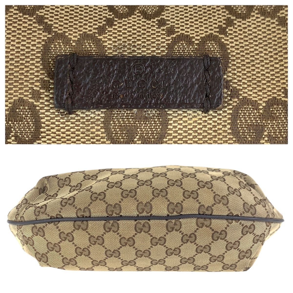 GUCCI Shoulder Bag 181092 GG canvas, leather Beige brown Shoulder Bag Messenger bag Women Used Authentic