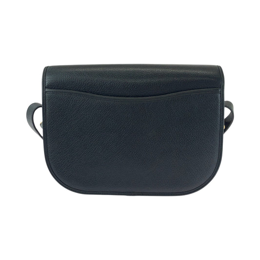 Dior Shoulder Bag leather Black GoldMetal Shoulder Bag pochette Round logo Women Used Authentic