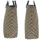 GUCCI Tote Bag 31243 GG canvas Brown Beige SilverMetal