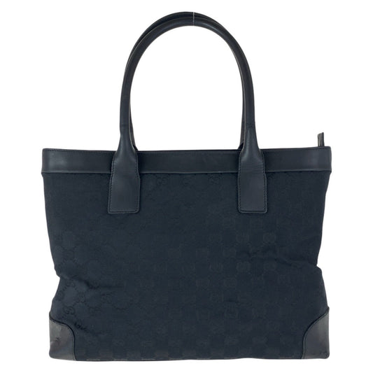 GUCCI Tote Bag 33890 GG canvas, leather Black black Tote Bag Shoulder Bag Women Used Authentic