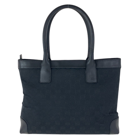 GUCCI Tote Bag 33890 GG canvas, leather Black black Tote Bag Shoulder Bag Women Used Authentic