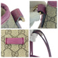 GUCCI Shoulder Bag 353440 GG Supreme canvas, leather Beige Purple Gold Metal Shoulder Bag handbag Women Used Authentic