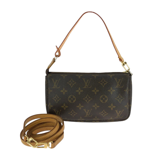 LOUIS VUITTON Shoulder Bag M40712 PVC Brown Shoulder Bag Accessory Pouch 2way Monogram Pochette Accessoires Women Used Authentic