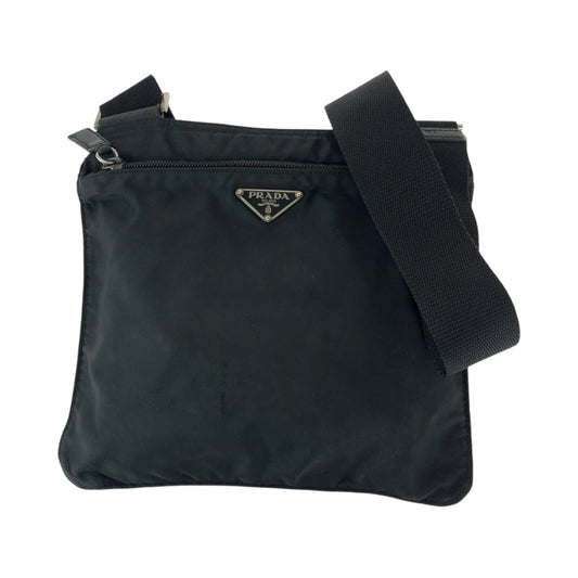 PRADA Shoulder Bag Nylon black Test Triangle With logo
