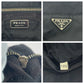 PRADA Tote Bag Nylon Black SilverMetal Tote Bag handbag Test Triangle With logo Women Used Authentic