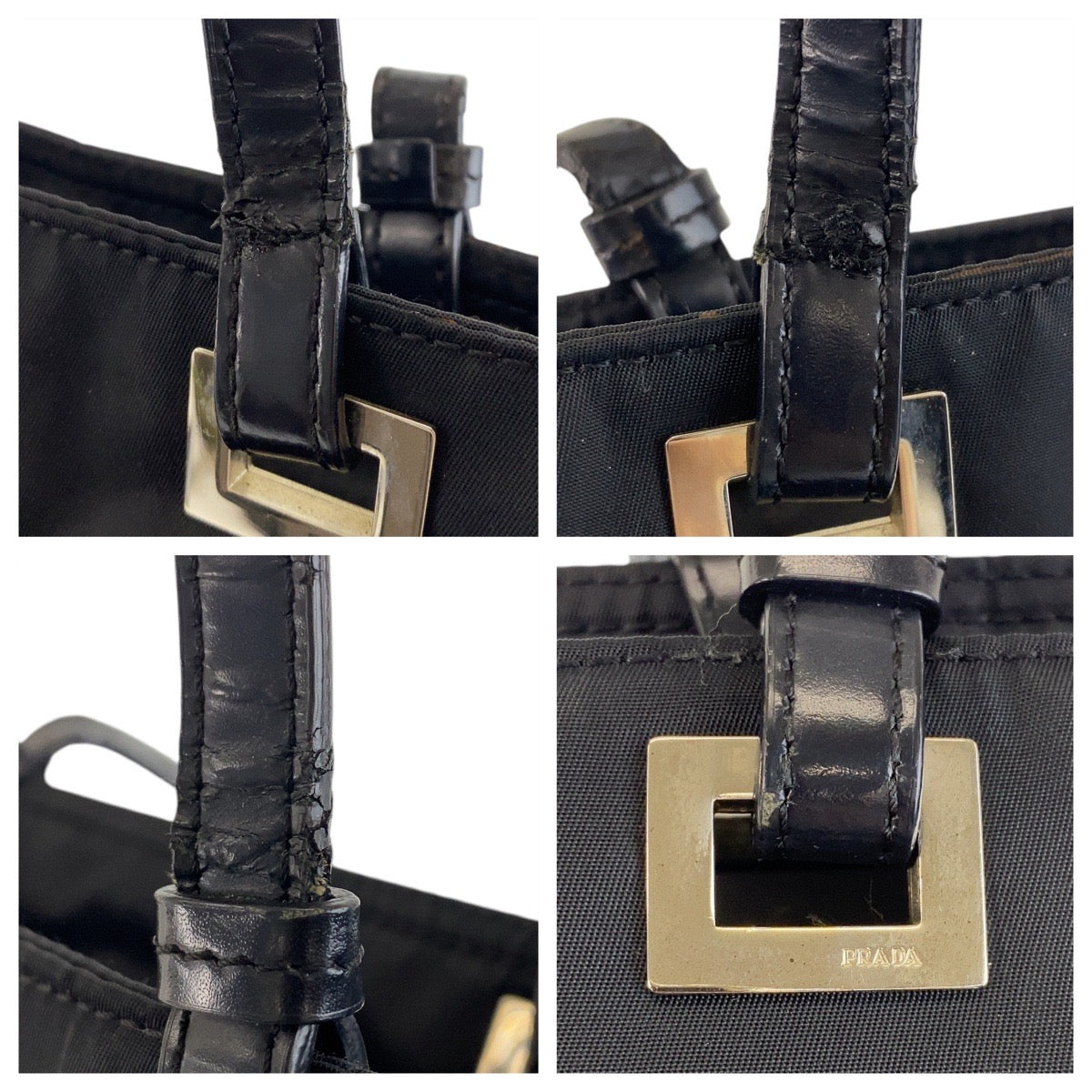 PRADA Tote Bag Nylon black Test Triangle With logo