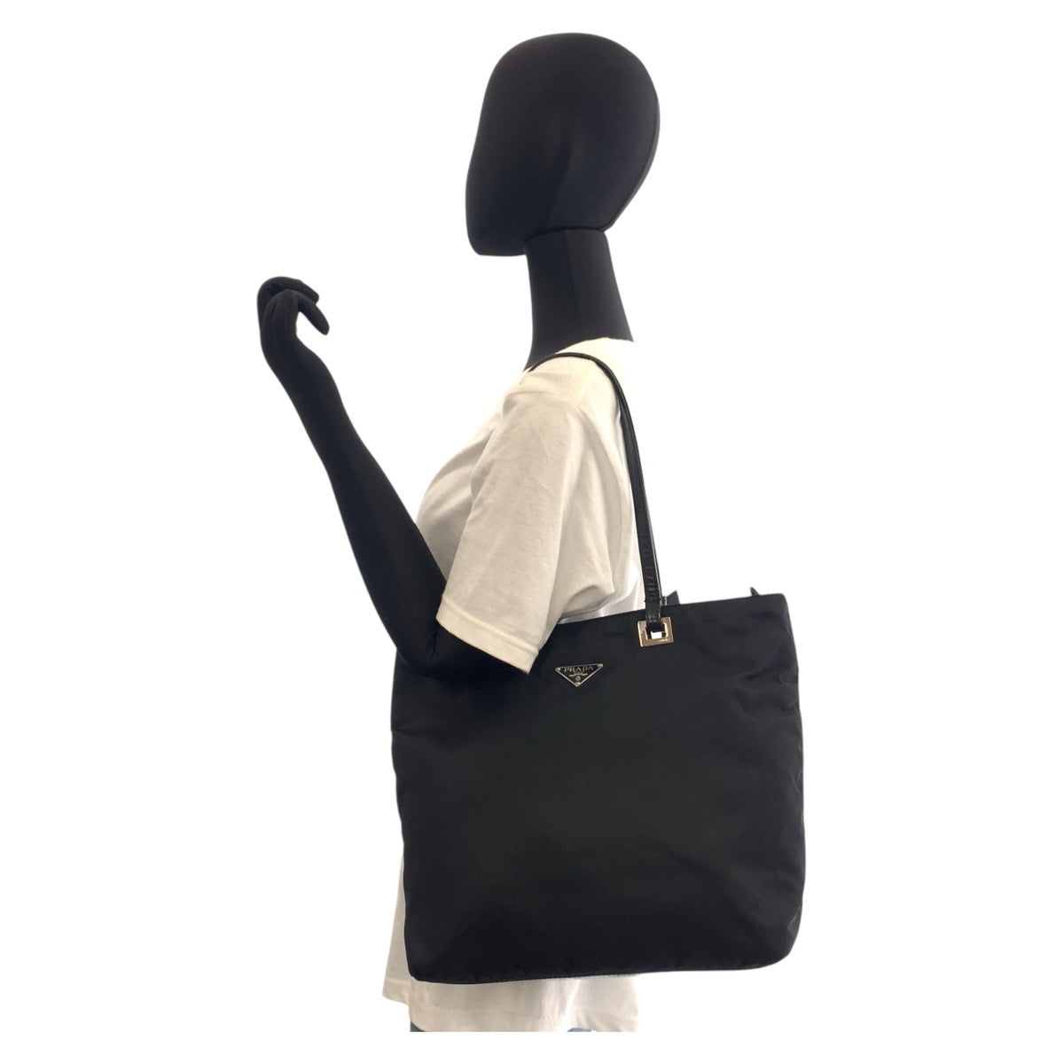 PRADA Tote Bag Nylon black Test Triangle With logo
