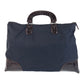 PRADA Tote Bag Nylon, Leather Navy brown Tote Bag handbag Test Triangle With logo Women Used Authentic