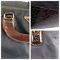 PRADA Tote Bag Nylon, Leather Navy brown Tote Bag handbag Test Triangle With logo Women Used Authentic