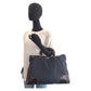 PRADA Tote Bag Nylon, Leather Navy brown Tote Bag handbag Test Triangle With logo Women Used Authentic