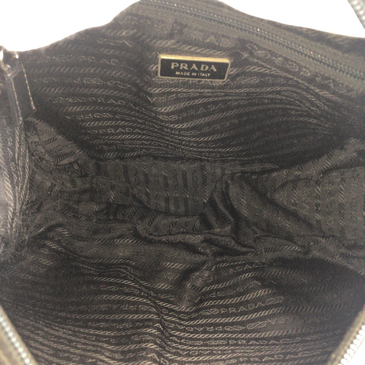 PRADA Shoulder Bag Nylon Black SilverMetal Crossbody Shoulder Bag Unisex Test Triangle With logo Women Used Authentic