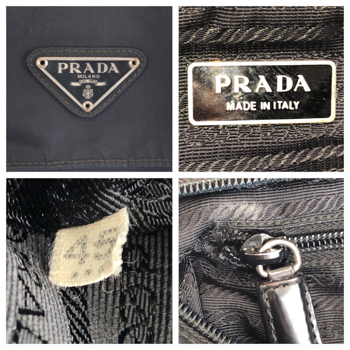 PRADA Shoulder Bag Nylon Black SilverMetal Crossbody Shoulder Bag Unisex Test Triangle With logo Women Used Authentic