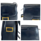 CELINE Shoulder Bag leather Black GoldMetal Shoulder Bag pochette Women Used Authentic