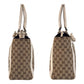 GUCCI Tote Bag 189828 GG canvas, leather Beige Ivory Gold Metal Tote Bag Shoulder Bag Trophy Women Used Authentic