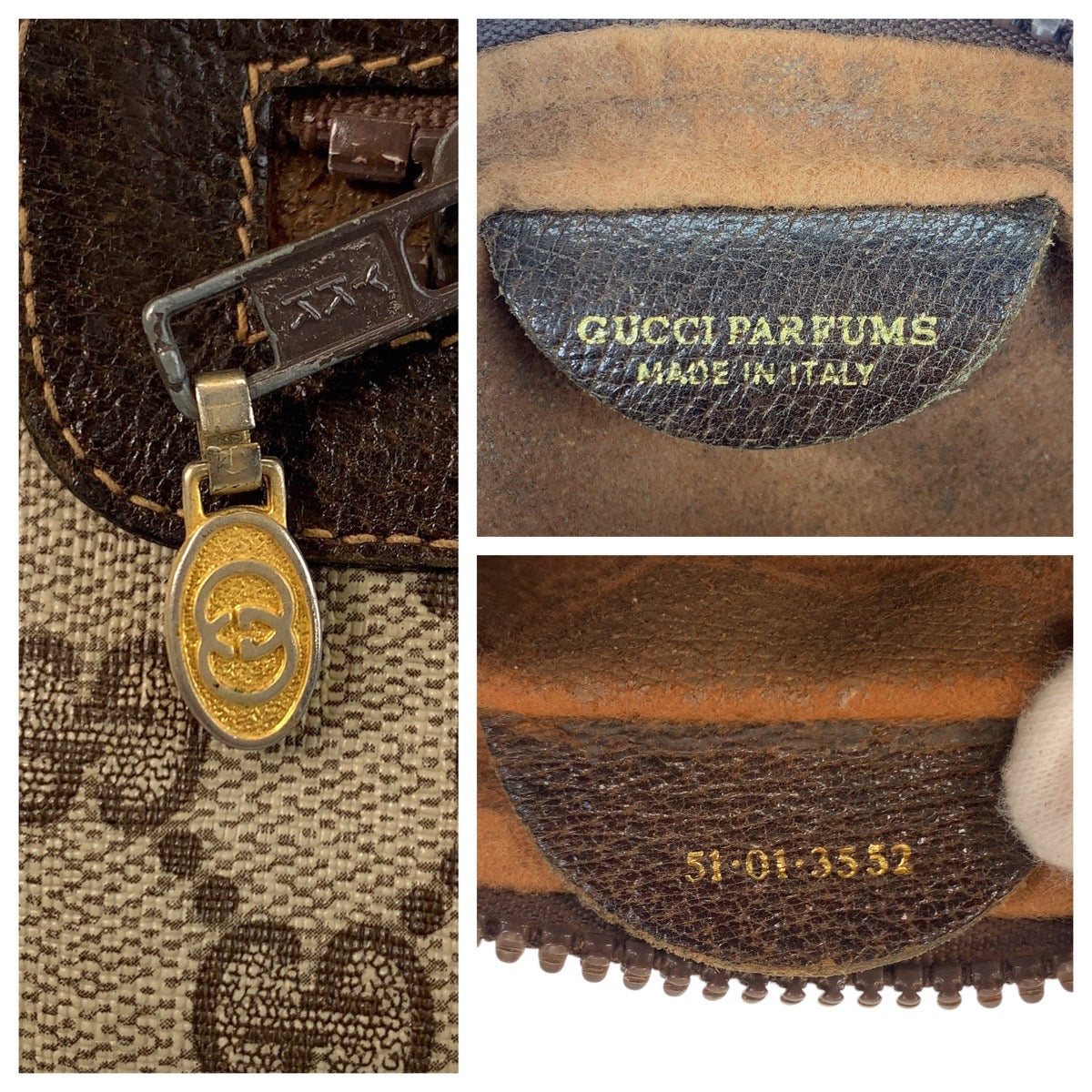 GUCCI Shoulder Bag 51 01 3552 GG Supreme canvas, leather Beige Brown Gold Metal Shoulder Bag pochette Sherry line Old Gucci Women Used Authentic