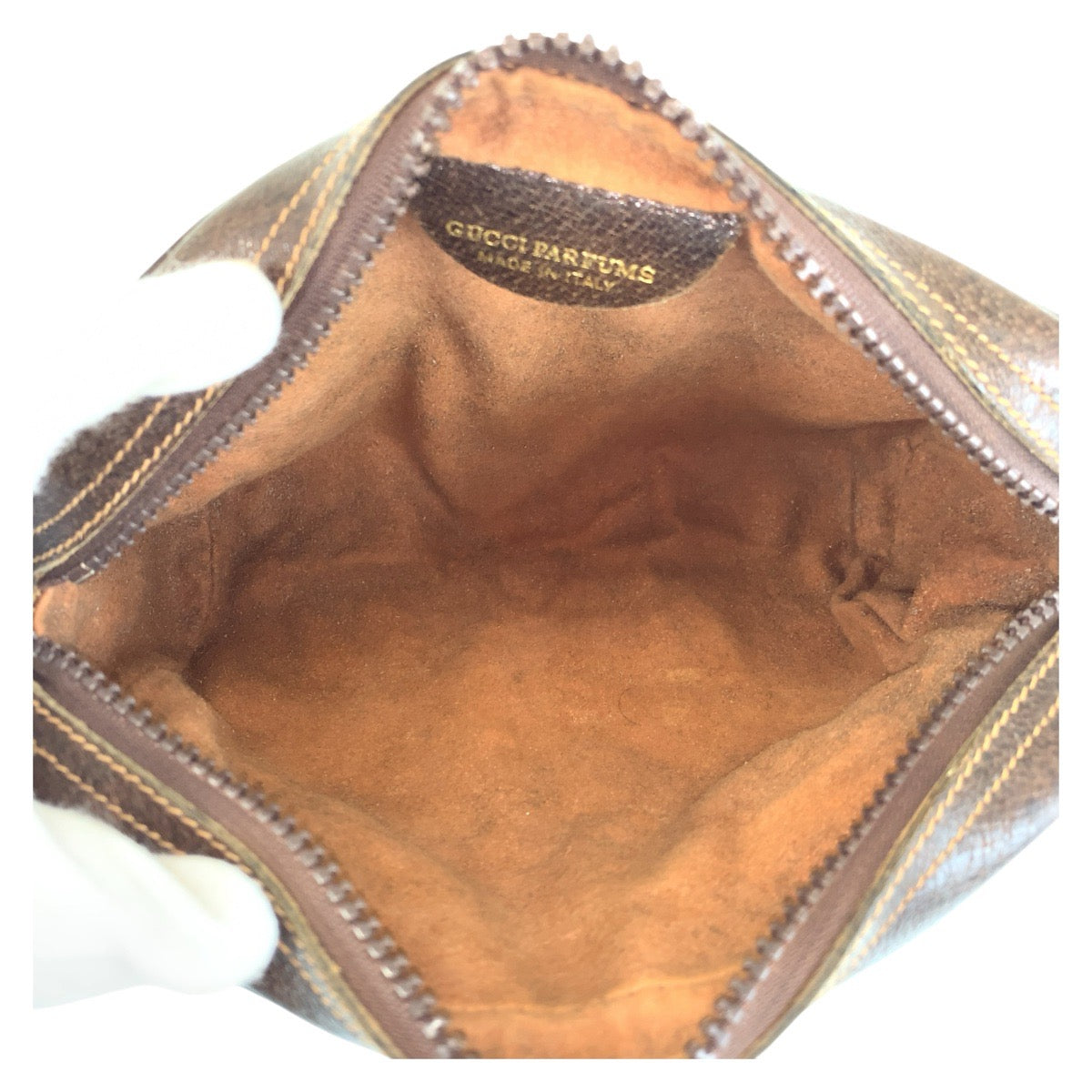 GUCCI Shoulder Bag 51 01 3552 GG Supreme canvas, leather Beige Brown Gold Metal Shoulder Bag pochette Sherry line Old Gucci Women Used Authentic