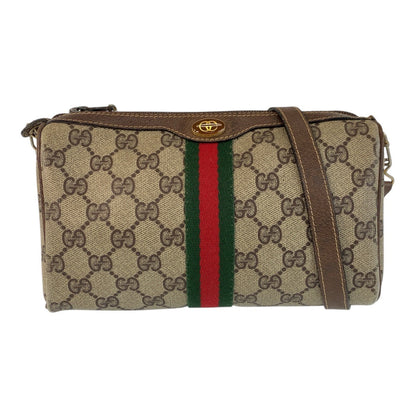 GUCCI Shoulder Bag 41 004 4465 GG Supreme Canvas Beige Brown Gold Metal Sherry Line Old Gucci