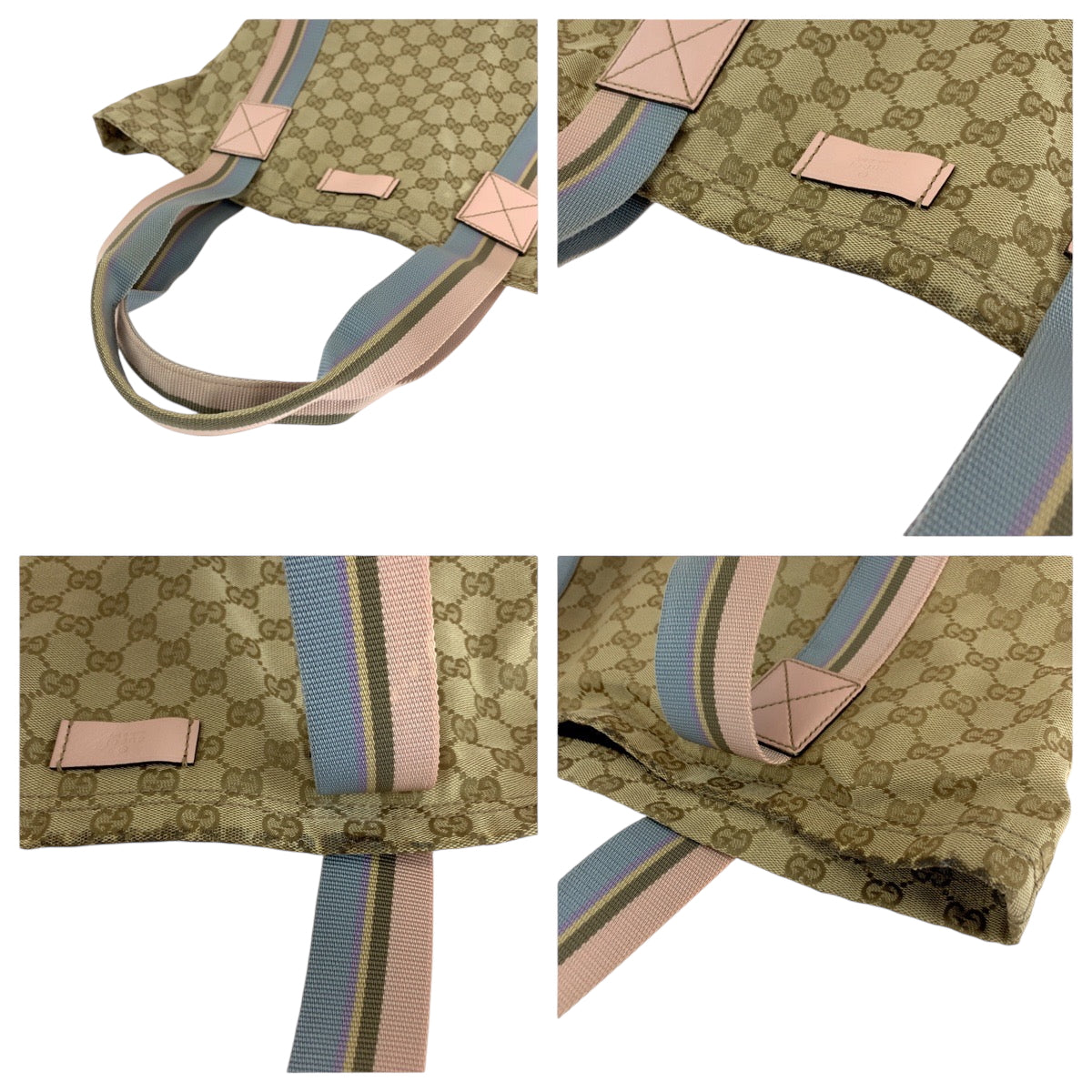 GUCCI Tote Bag 189669 GG canvas beige Tote Bag Handbag Shoulder Bag Sherry Women Used Authentic