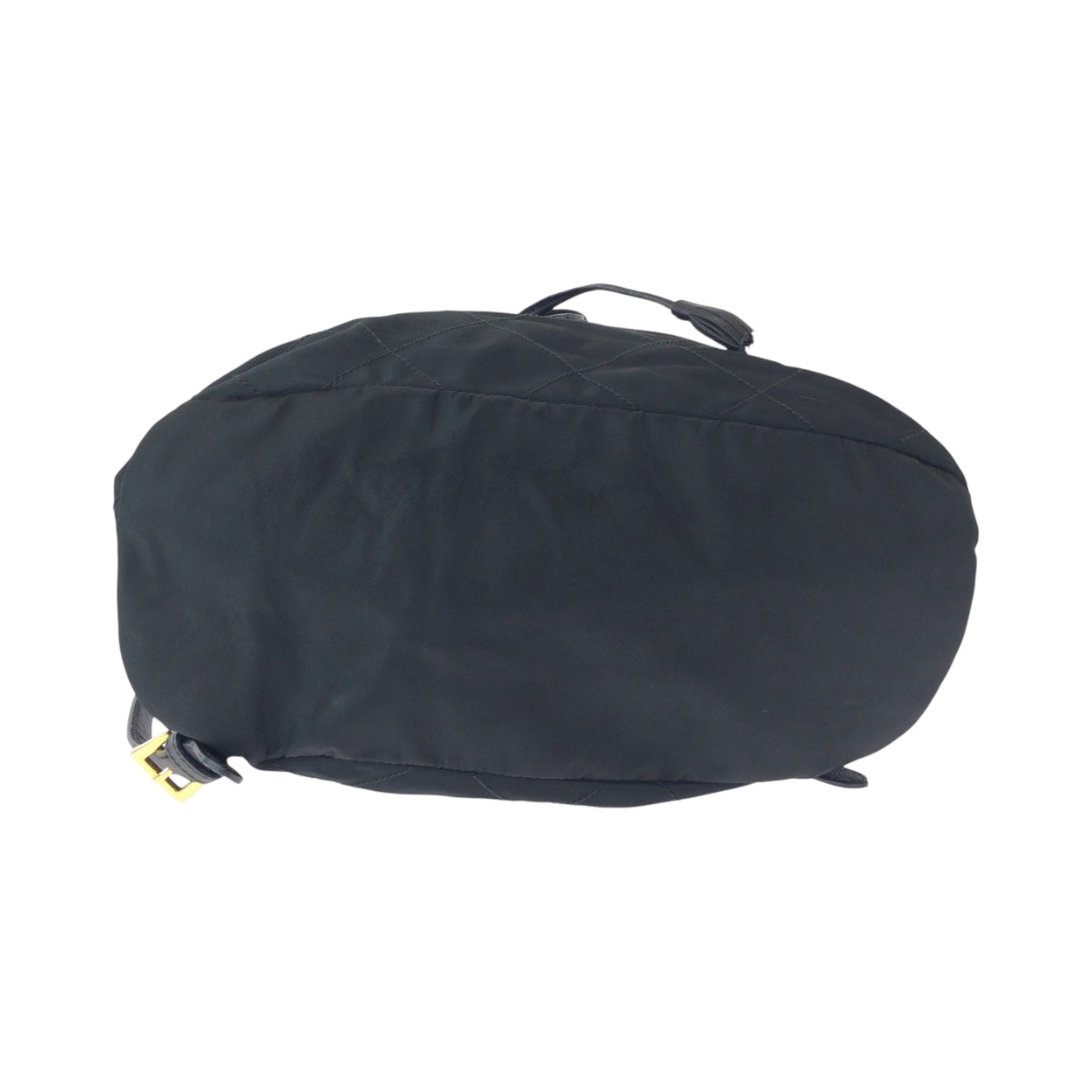 PRADA Backpack k2919 Nylon Black GoldMetal Backpack Backpack Test Triangle With logo Women Used Authentic