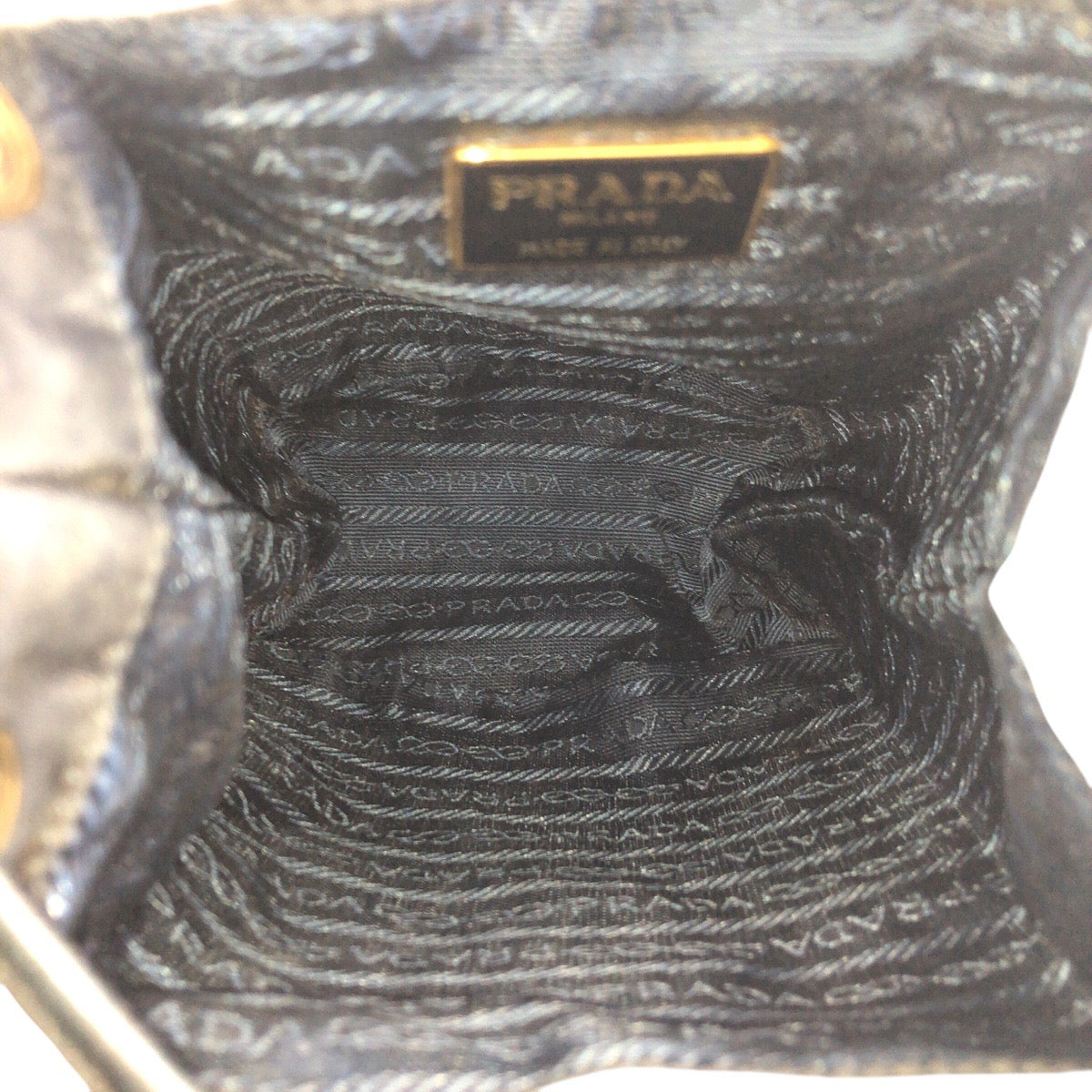 PRADA Shoulder Bag Nylon, Leather Black GoldMetal Crossbody Shoulder Bag Drawstring Tassel Test Triangle With logo Women Used Authentic