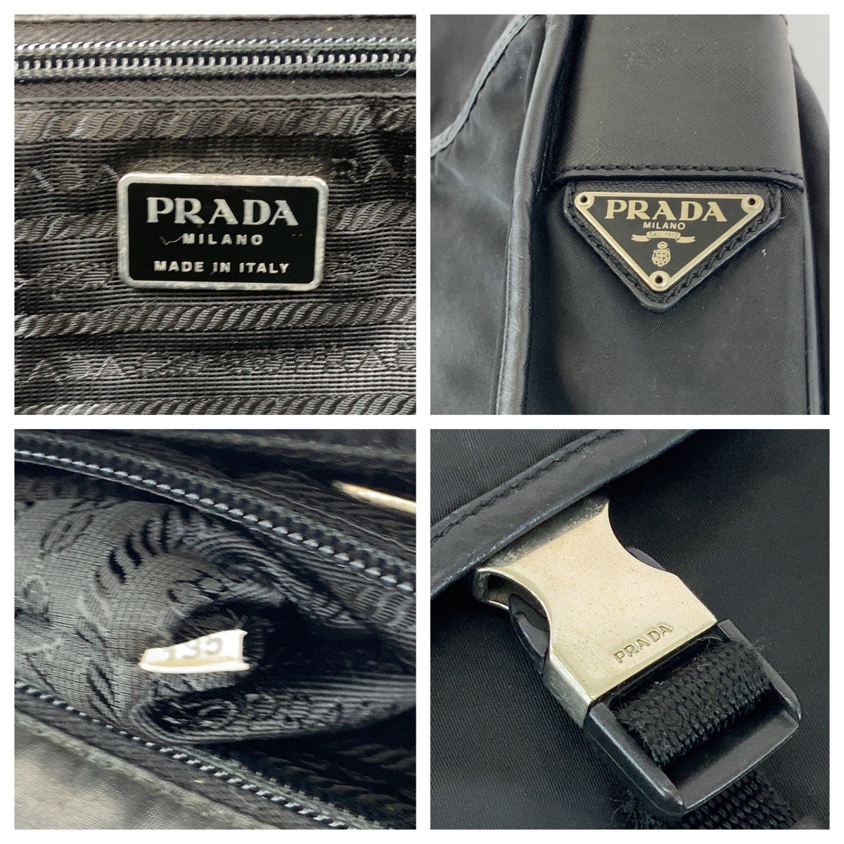 PRADA Shoulder Bag V166 Nylon Black SilverMetal Shoulder Bag Messenger bag Test Triangle With logo Women(Unisex) Used Authentic