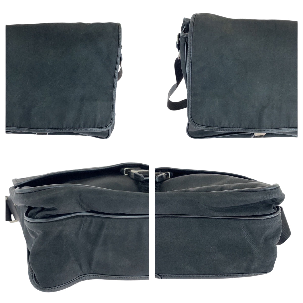 PRADA Shoulder Bag V166 Nylon Black SilverMetal Shoulder Bag Messenger bag Test Triangle With logo Women(Unisex) Used Authentic