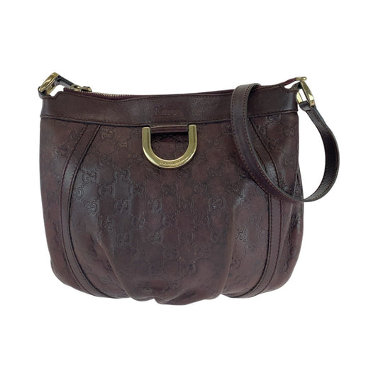 GUCCI Shoulder Bag 203257 leather Brown Shoulder Bag pochette Abby Guccissima Women Used Authentic