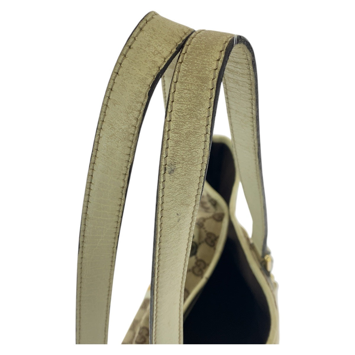 GUCCI Tote Bag 139260 GG canvas, leather beige Tote Bag Shoulder Bag Sherry line Women Used Authentic