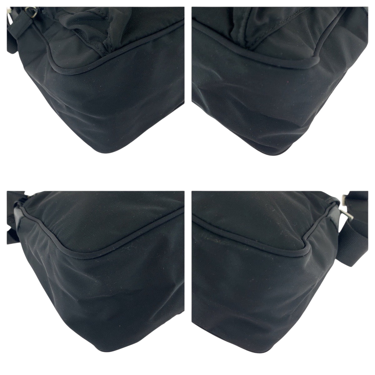 PRADA Shoulder Bag BT0173 Nylon black Shoulder Bag Messenger bag Test Triangle With logo Women Used Authentic