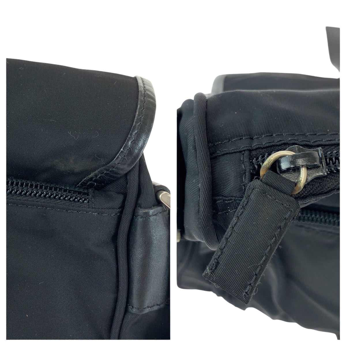 PRADA Shoulder Bag BT0173 Nylon black Shoulder Bag Messenger bag Test Triangle With logo Women Used Authentic