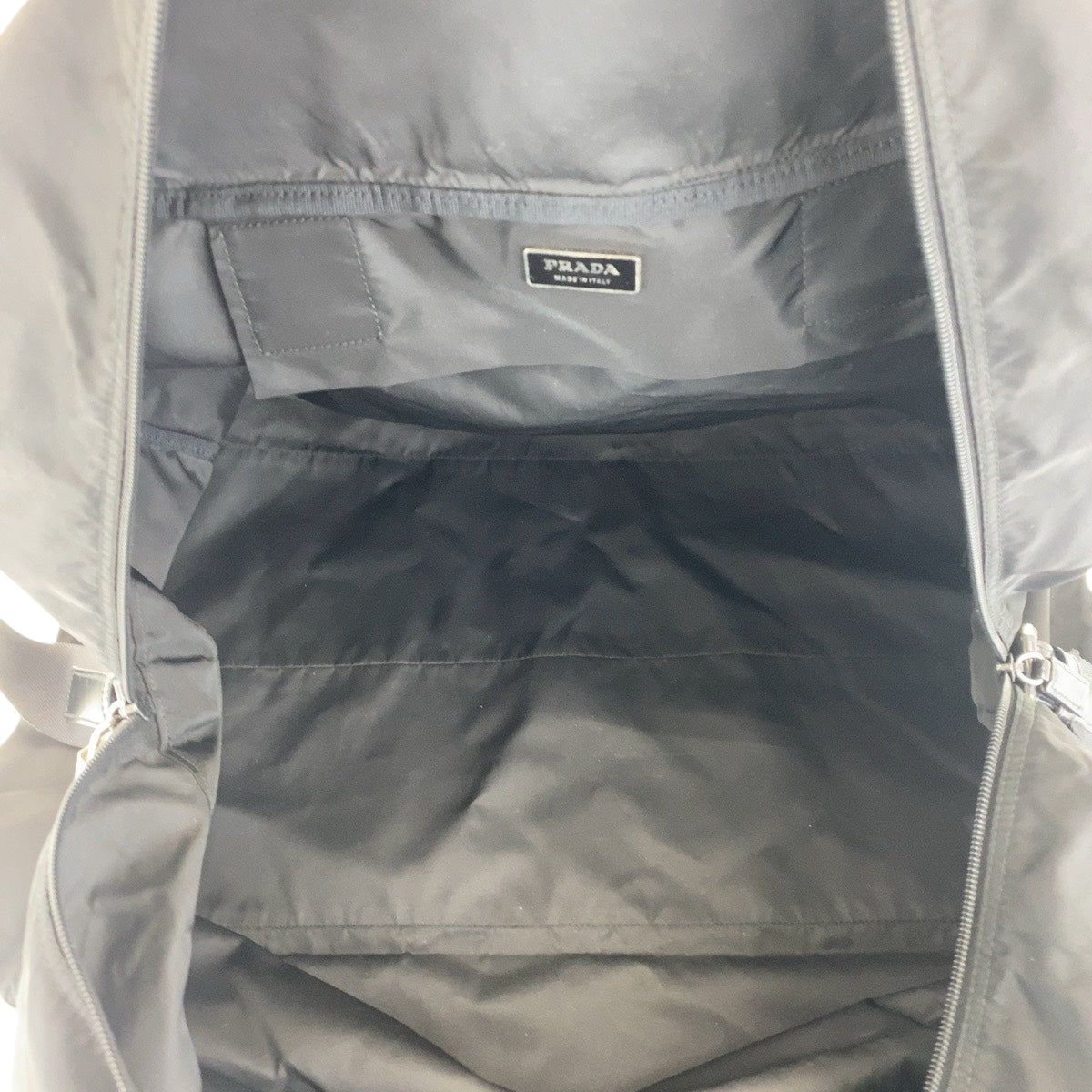 PRADA Boston Duffel bag Nylon Black SilverMetal Boston Duffel bag Shoulder Bag Unisex Test Triangle With logo Women Used Authentic