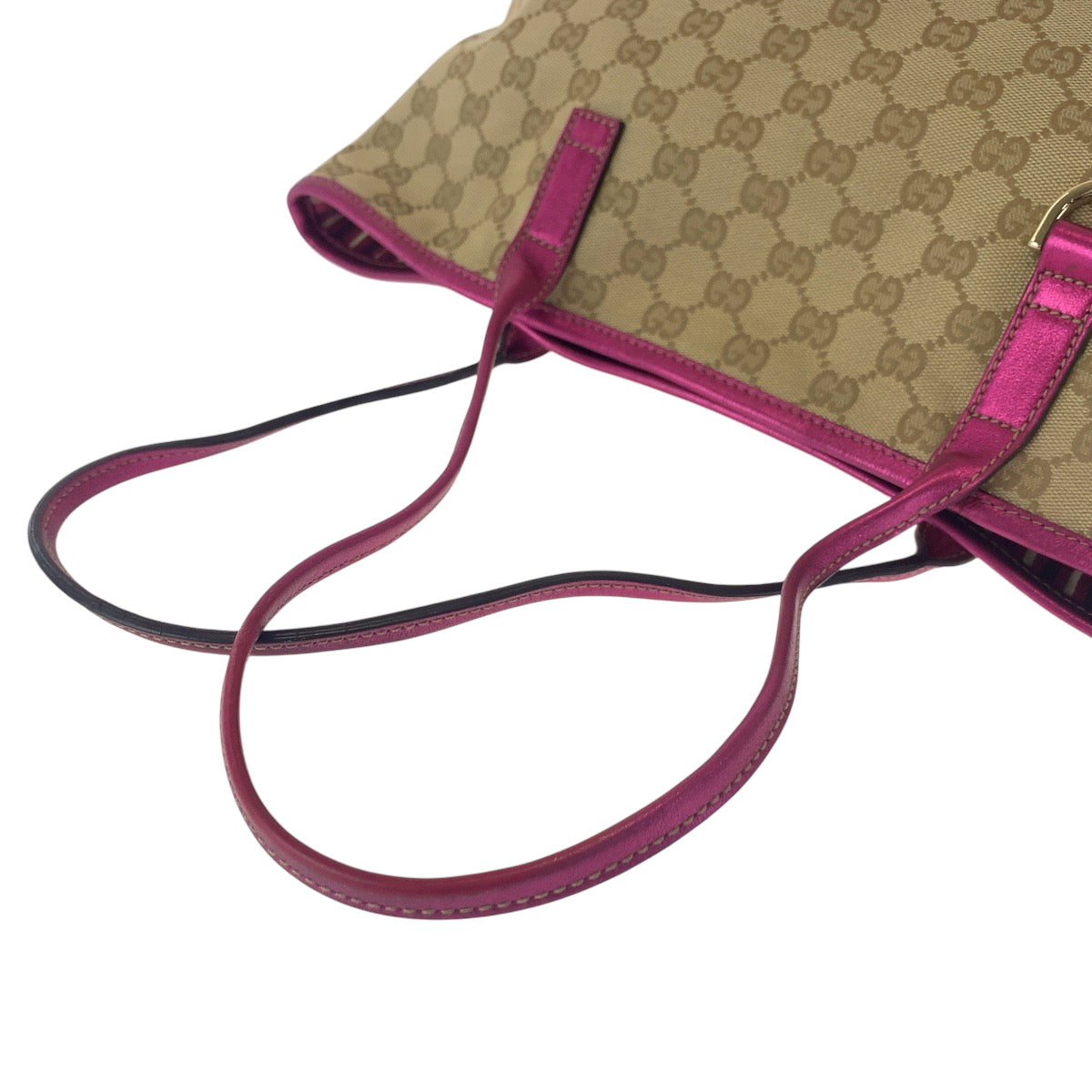 GUCCI Tote Bag 169946 GG canvas beige Tote Bag Shoulder Bag Newbrit Women Used Authentic