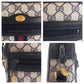 GUCCI Shoulder Bag 010 378 GG Supreme canvas, leather Gray Navy Gold Metal Shoulder Bag pochette Sherry Line Old Gucci Women Used Authentic
