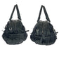 PRADA Handbag Nylon Black SilverMetal Handbag Shoulder Bag Test Triangle With logo Women Used Authentic