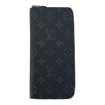 LOUIS VUITTON Long Wallet Purse M62295 PVC black Long Wallet Purse Monogram Eclipse Zippy Wallet Vertical mens Used Authentic