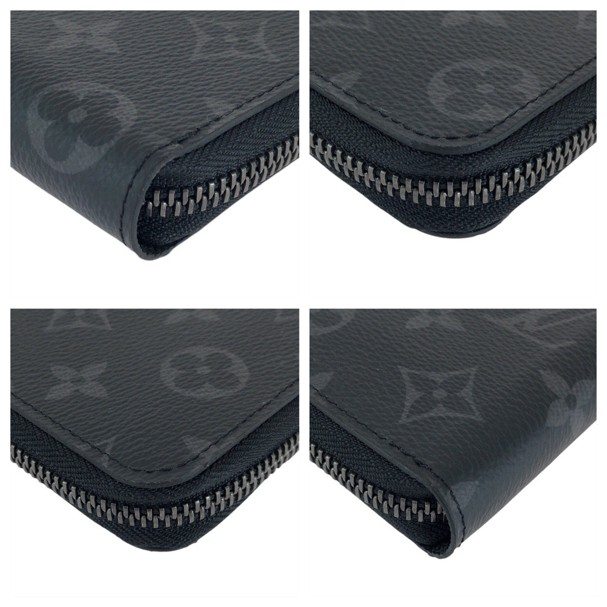 LOUIS VUITTON Long Wallet Purse M62295 PVC black Long Wallet Purse Monogram Eclipse Zippy Wallet Vertical mens Used Authentic