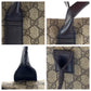 GUCCI Tote Bag 91249 GG Supreme Canvas Brown Silver Metal