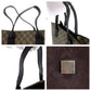 GUCCI Tote Bag 91249 GG Supreme Canvas Brown Silver Metal