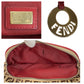 FENDI Handbag canvas Brown Red Gold Metal Zucchino