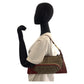 FENDI Handbag canvas Brown Red Gold Metal Zucchino