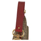 FENDI Handbag canvas Brown Red Gold Metal Zucchino