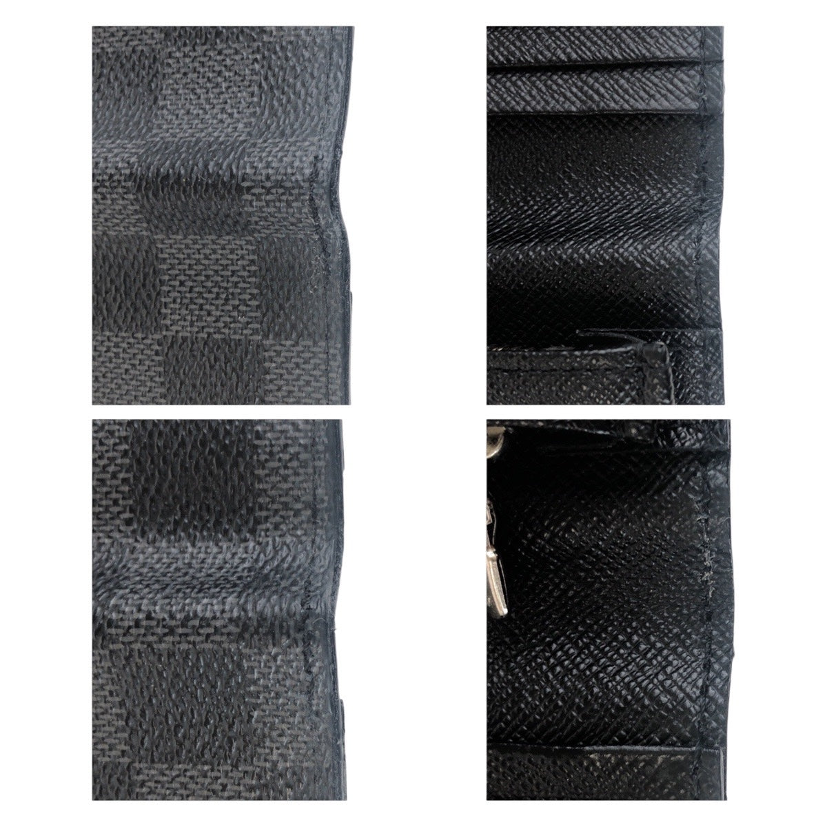 LOUIS VUITTON Long Wallet Purse N62665 PVC, Leather Black SilverMetal Long Wallet Purse Damier Graphite Portefeuille Braza mens Used Authentic