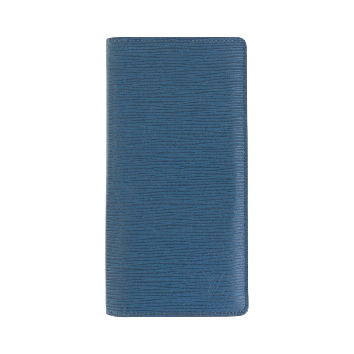 LOUIS VUITTON Long Wallet Purse M60616 leather blue Long Wallet Purse Epi Portefeuille Braza mens Used Authentic